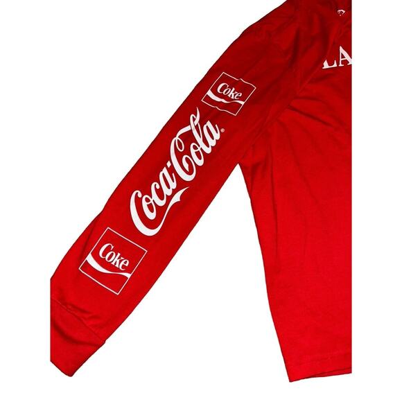 Coca-Cola Coke Long Sleeve T-Shirt Classic Spell Out Logo Red Size‎ L - Picture 3 of 10